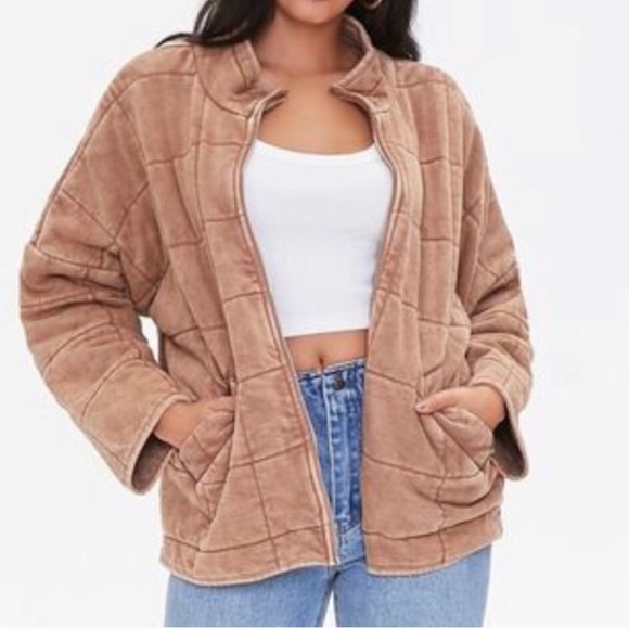 quilted zip up jacket